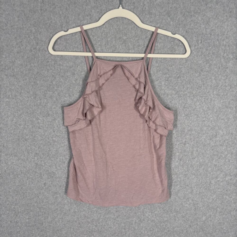 Y2K‎ American Eagle Ruffle Tank Top Small Pink Soft Coquette Feminine Romantic